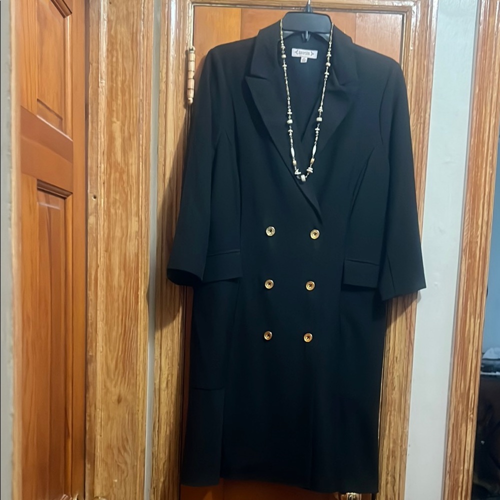Black  Double-Breasted dress with gold buttons NWOT